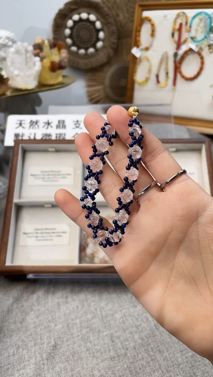 银S925镶嵌手串水晶暖****e白水晶扭扭珠手串