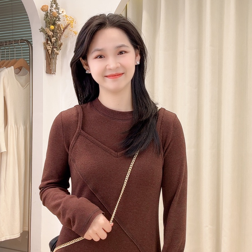 小个子秋冬纯色针织连衣裙修身显瘦长款气质内搭韩版打底长裙