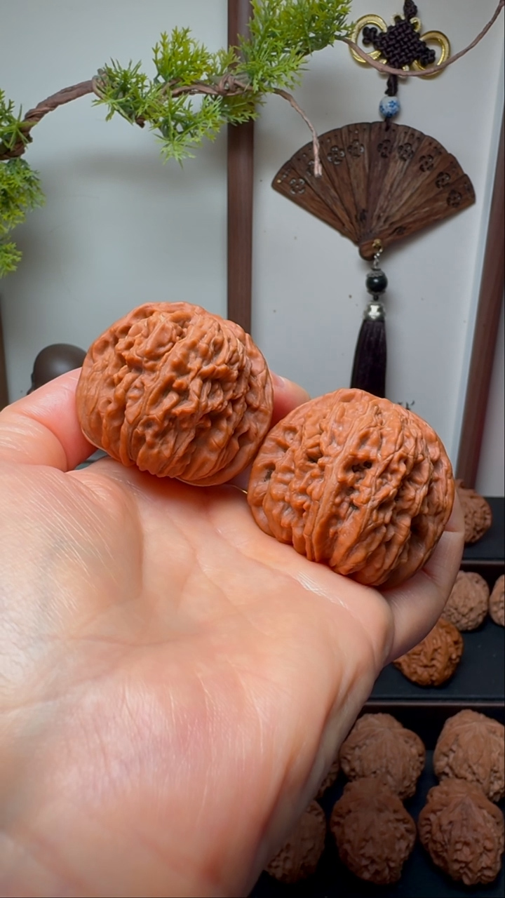 把件文玩核桃蓟县一代四座楼狮子头货头 边43 重50g