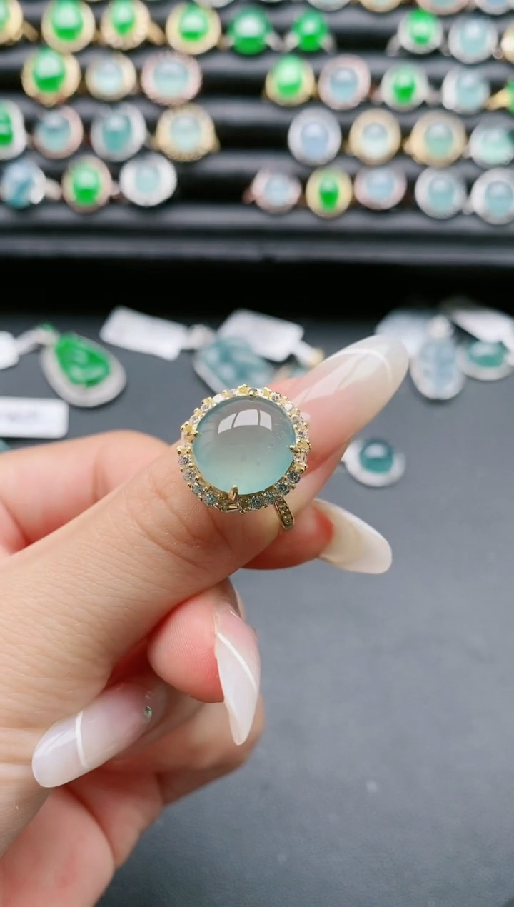 【闪购商品】翡翠戒指银S925镶嵌111111