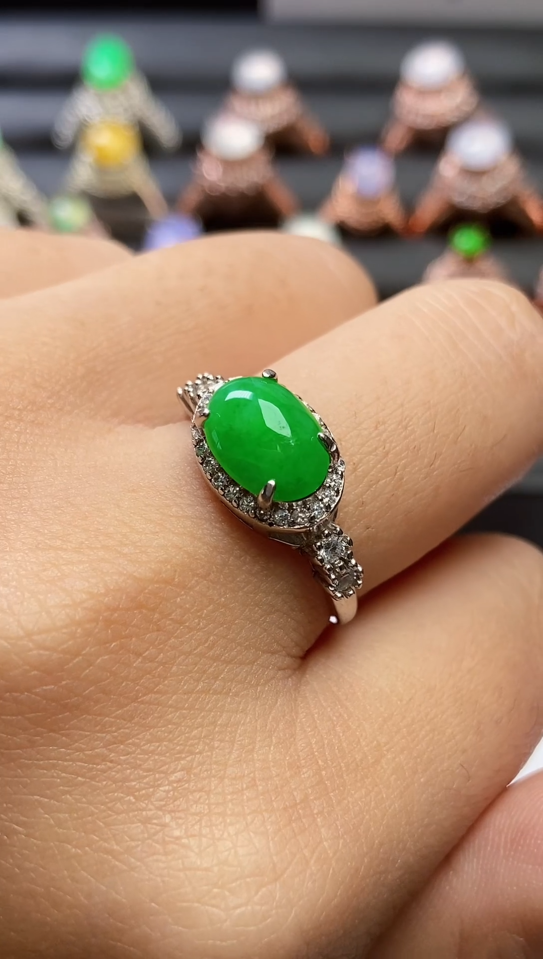 【闪购商品】翡翠戒指银S925镶嵌0000