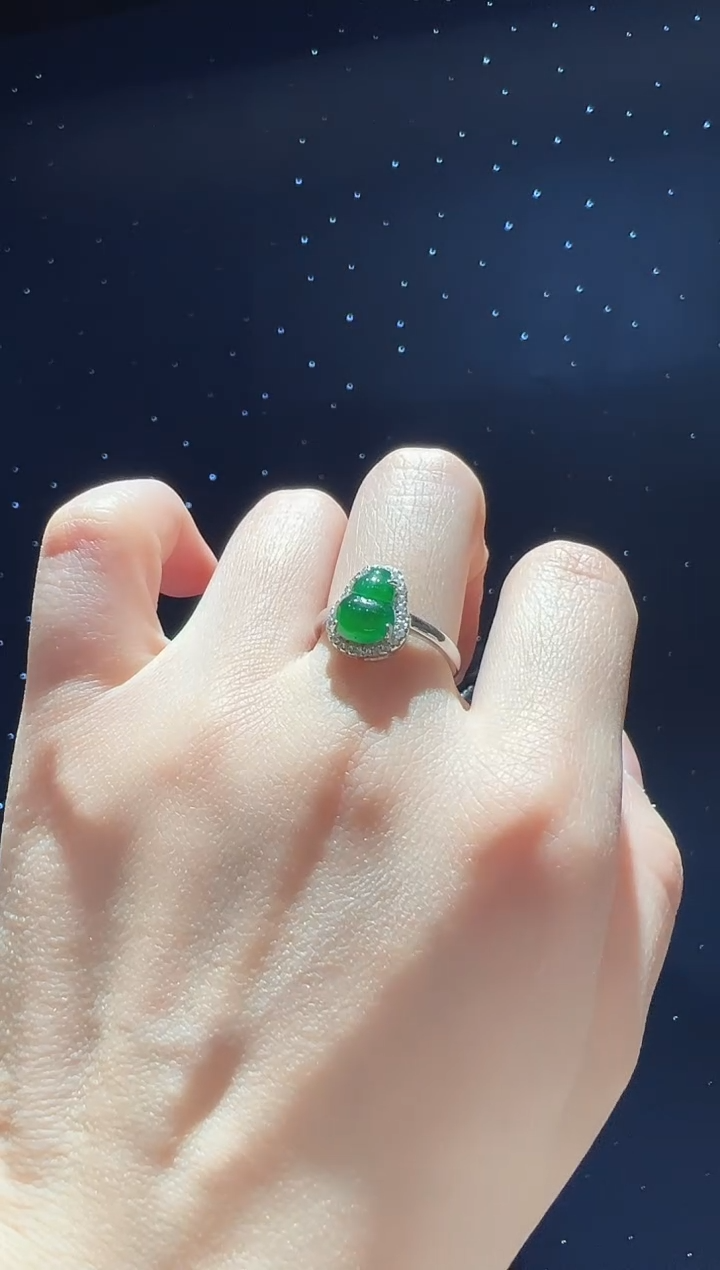 【闪购商品】翡翠戒指银S925镶嵌24】