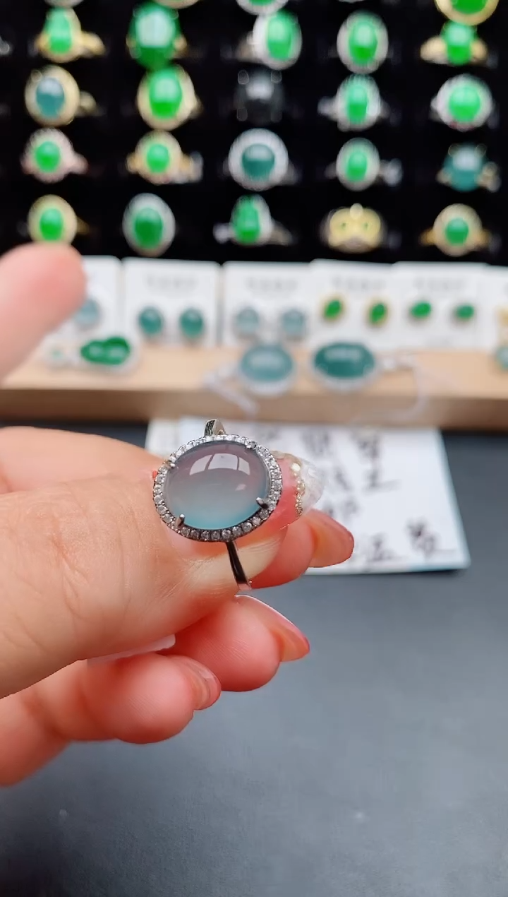 【闪购商品】翡翠戒指银S925镶嵌80580