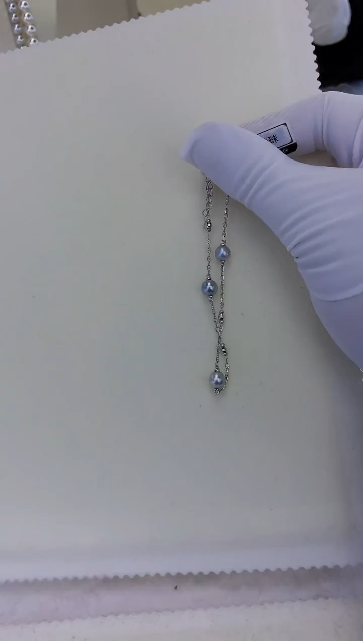 银S925镶嵌饰品海水珍珠设计款手链