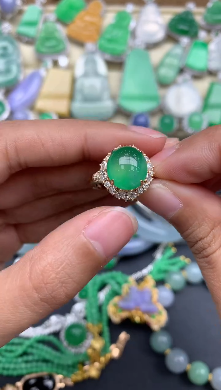 【闪购商品】翡翠戒指18K金镶嵌476-中国好珍宝