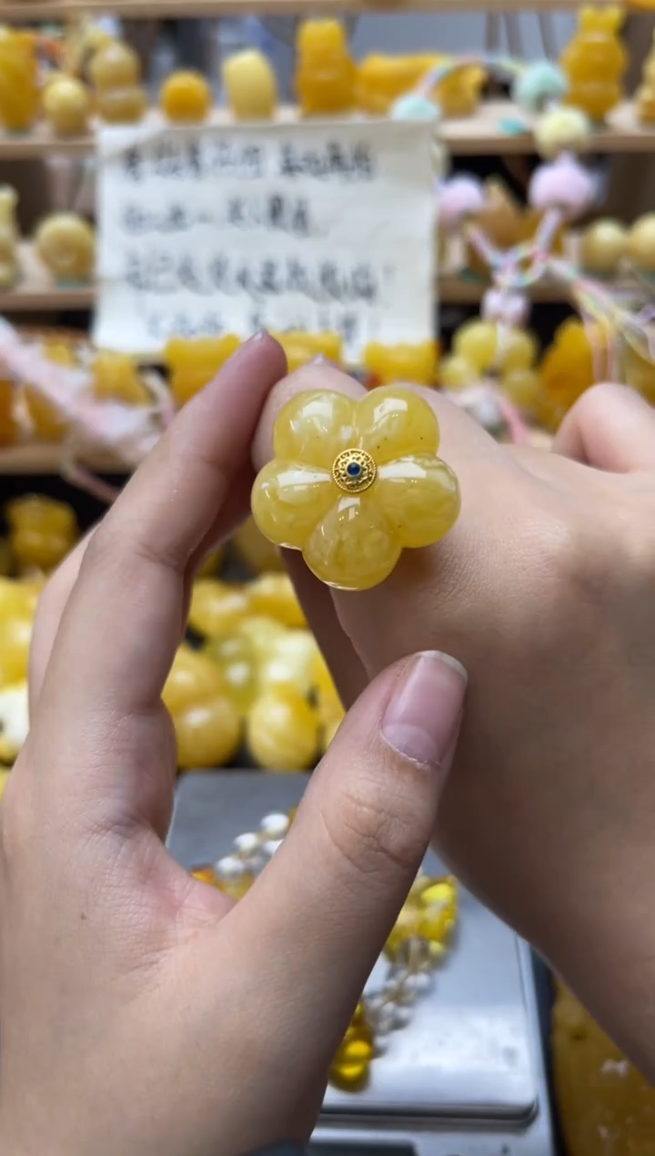 琥珀银S925镶嵌珠宝奇石051琥珀蜜蜡微瑕