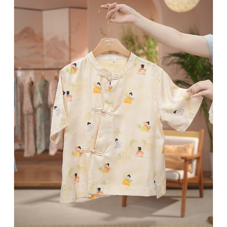 《 小唐人-短袖》新中式提花国风时尚休闲防晒透气短袖