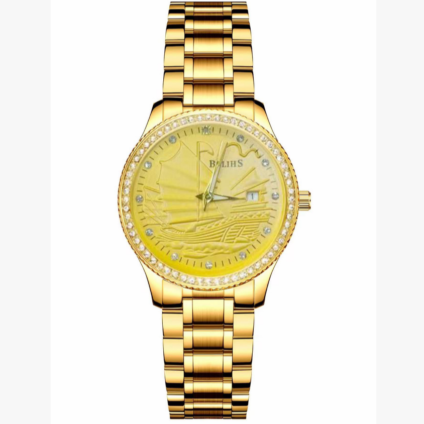 贝利时品牌高端浮雕一帆风顺女士腕表