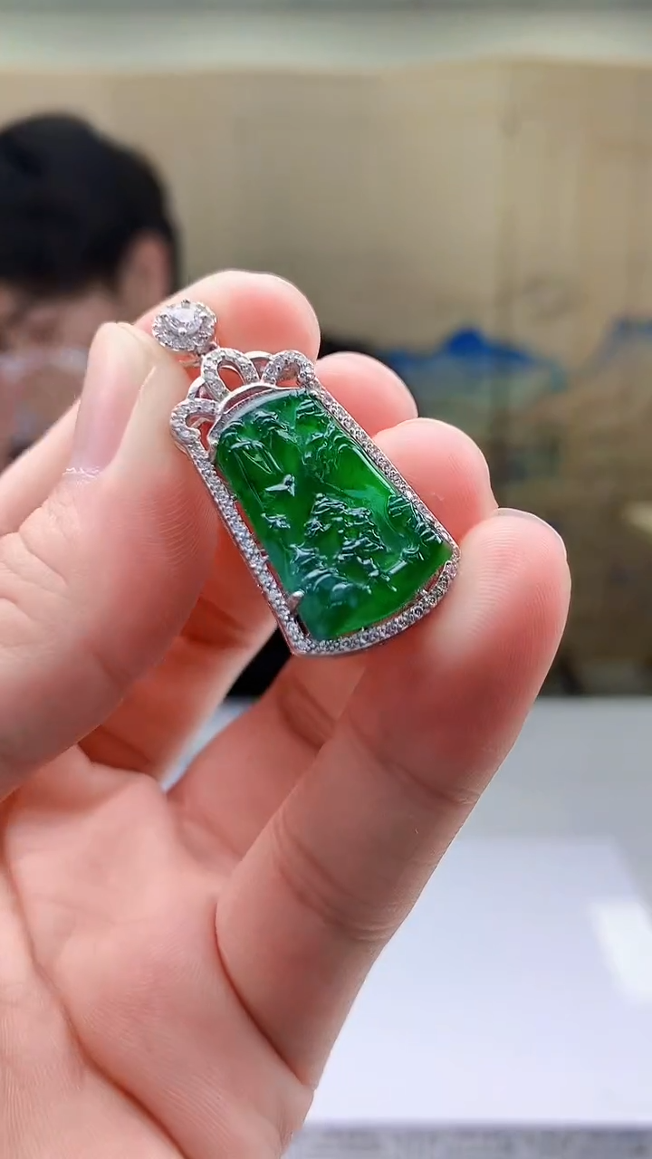 【闪购商品】定制翡翠未镶嵌5145bb-毛货挂件48