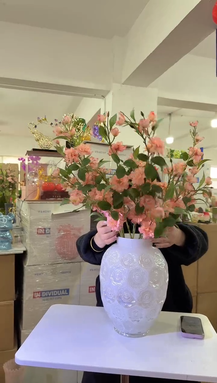 【闪购商品】无铅玻璃美全花器-m-早 七只山茶花