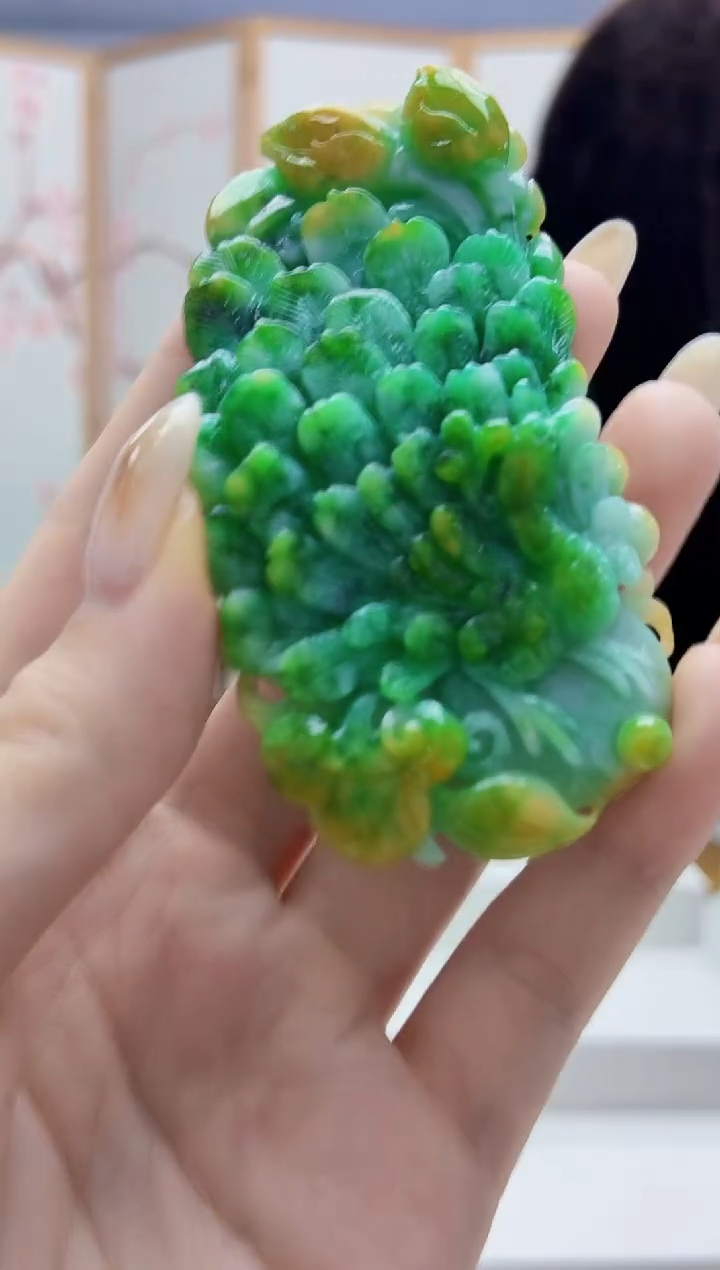 未镶嵌定制翡翠A**理4829jw-毛货挂件