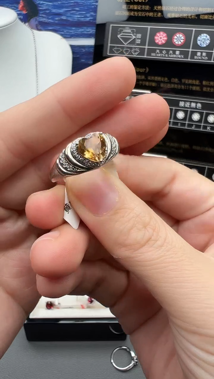 银S925镶嵌戒指水晶86