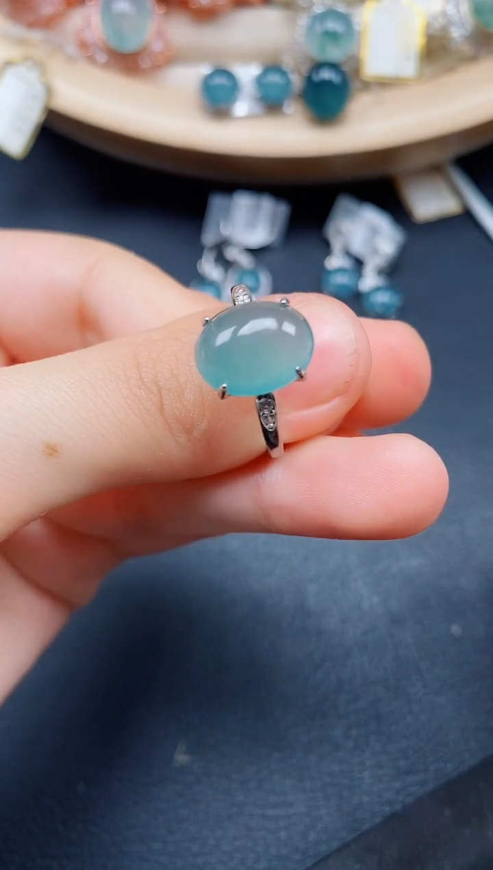 【闪购商品】翡翠戒指银S925镶嵌翡翠