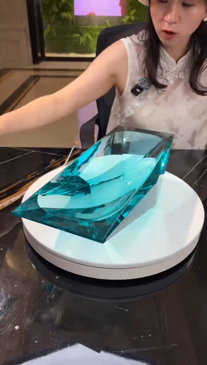 摆件AJ1111066冰湖（冰蓝色）艺术果盘