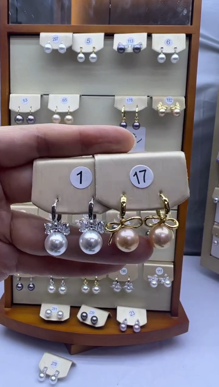 未镶嵌耳饰淡水珍珠1+17