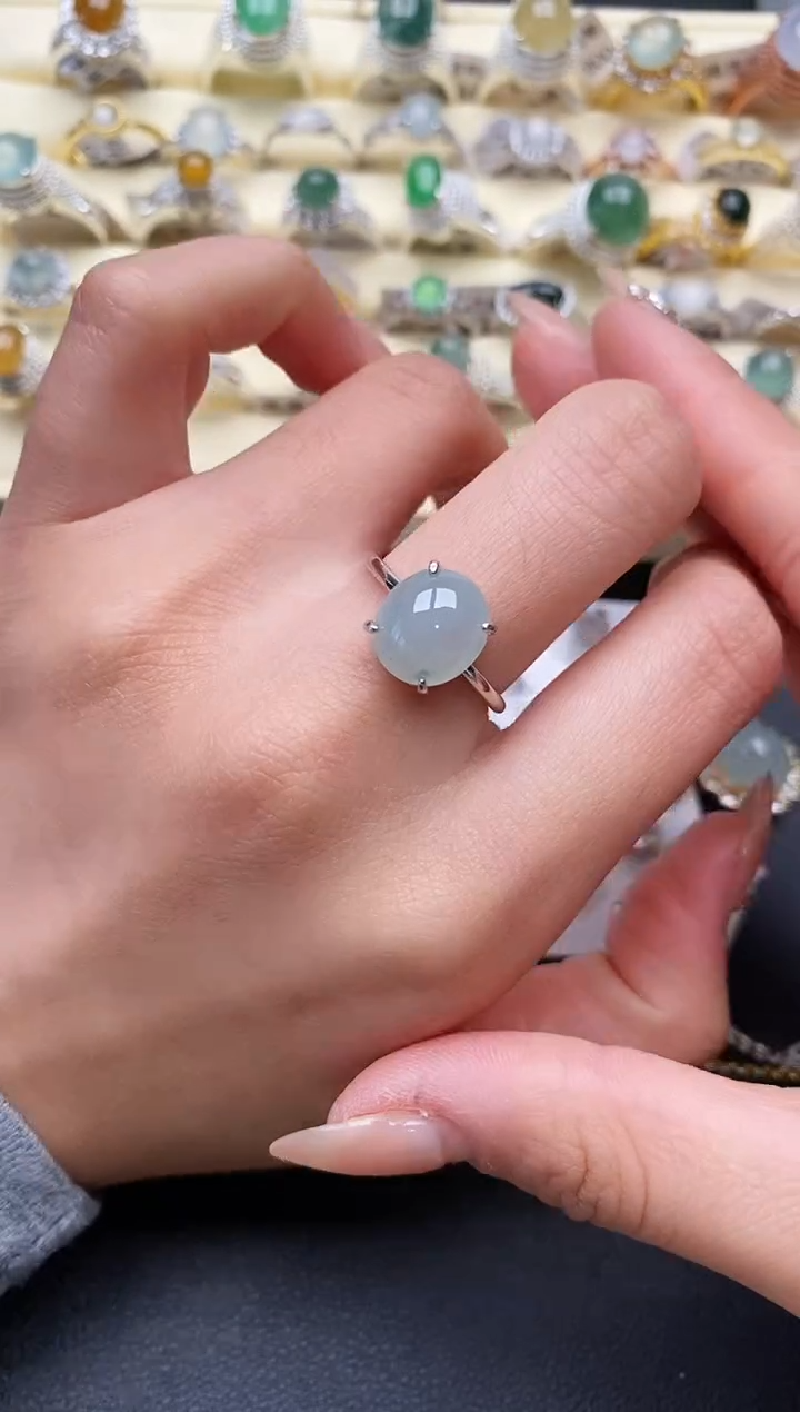 【闪购商品】翡翠戒指银S925镶嵌111111+2