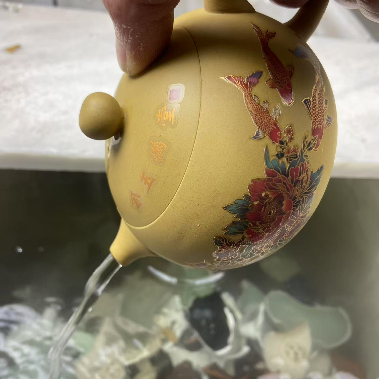 【闪购商品】T黄段泥金玉满堂（遇热变色）西施壶