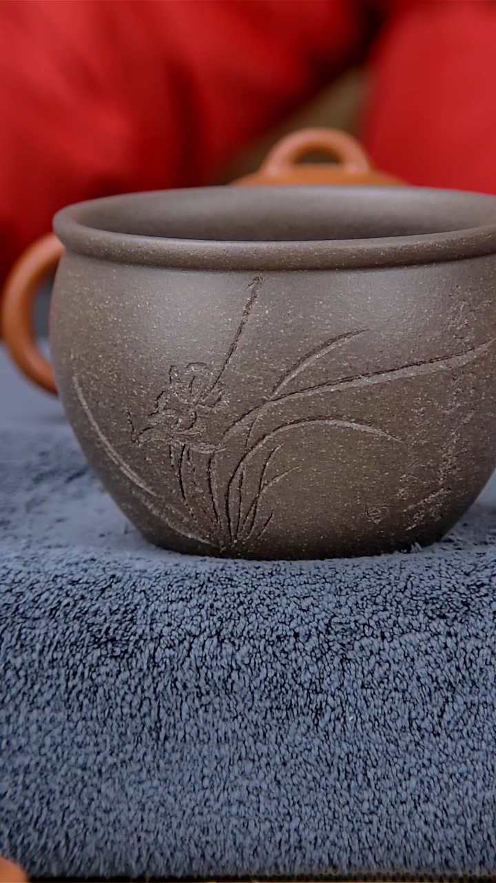 【闪购商品】紫砂茶壶200容量蟹壳清杯子