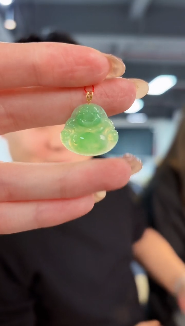 【闪购商品】翡翠颈饰18K金镶嵌缅料A货/支持复检/一件