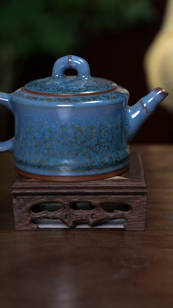 【闪购商品】L·宝丰宋官窑原产地钧瓷竹节壶+2杯