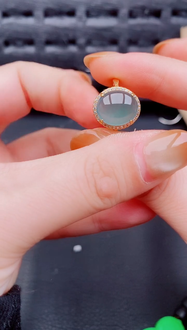 【闪购商品】翡翠戒指银S925镶嵌天然a货翡翠833