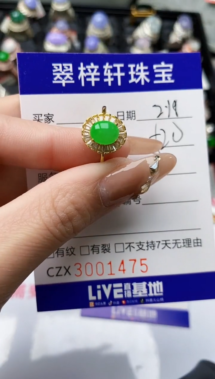【闪购商品】翡翠戒指银S925镶嵌/1475