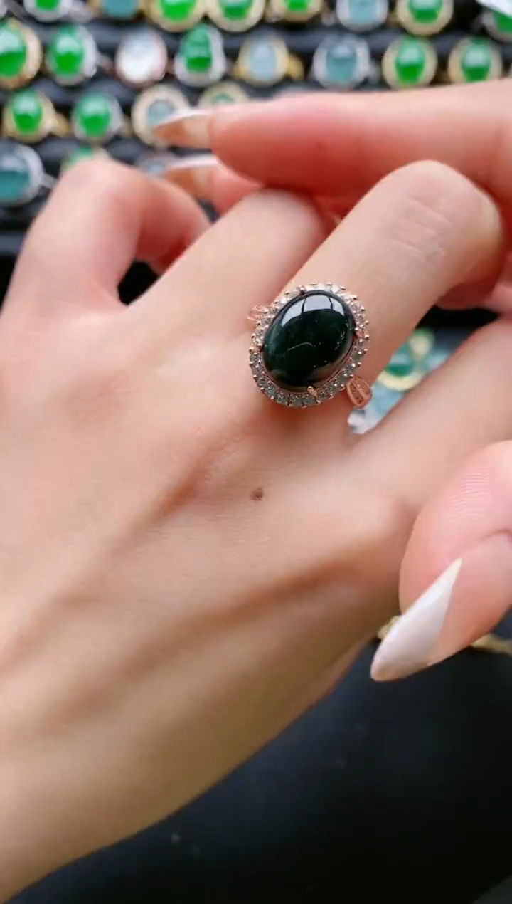 【闪购商品】翡翠戒指银S925镶嵌1111111