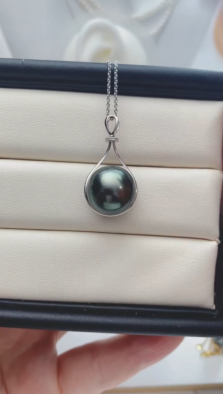 【闪购商品】海水珍珠颈饰18K金镶嵌大溪地13-14mm珍珠吊坠