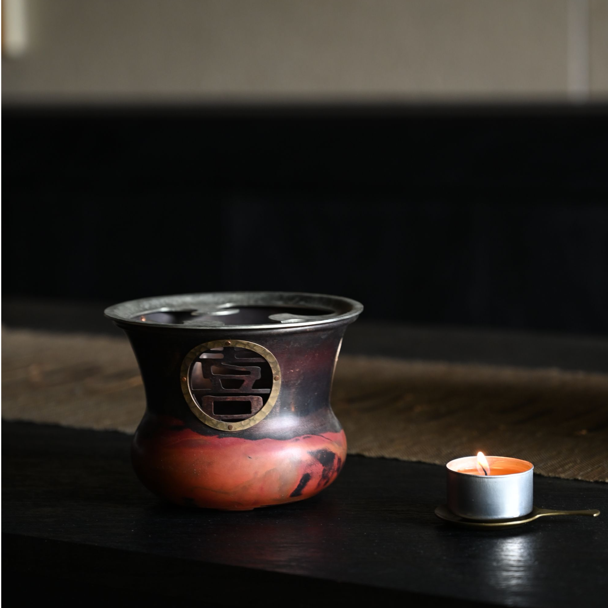 春喜铜   喜相逢温茶炉  茶具
