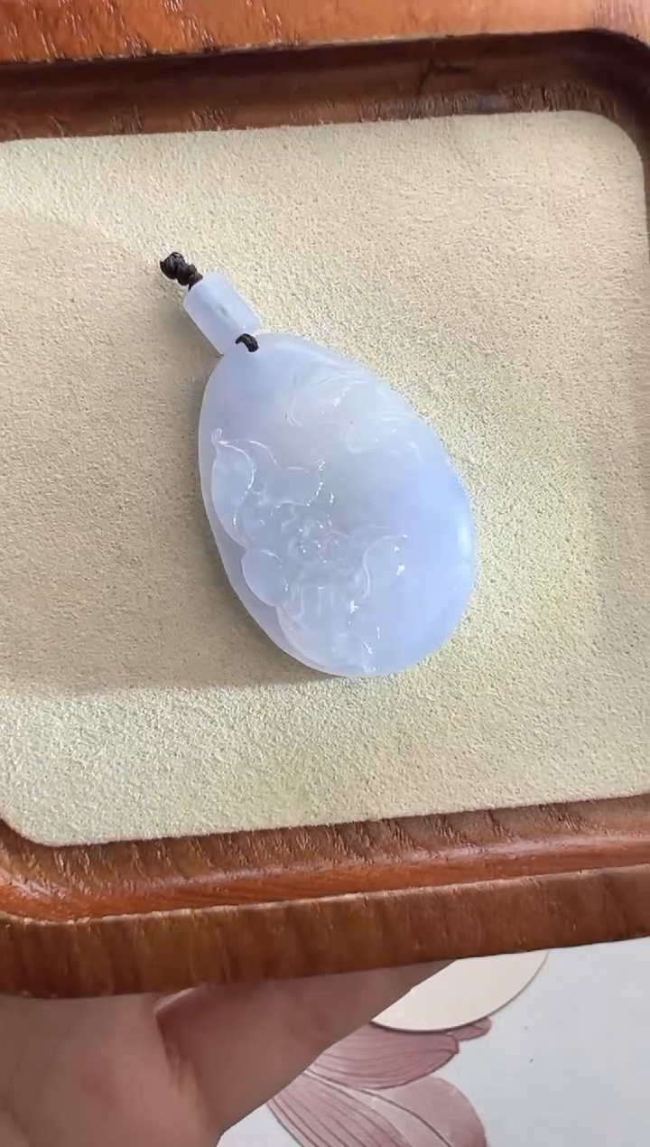 未镶嵌定制翡翠紫底双鱼牌