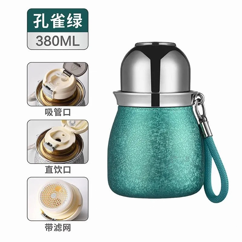 葫芦保温杯高颜值双层钛杯保温杯带茶盖户外便携