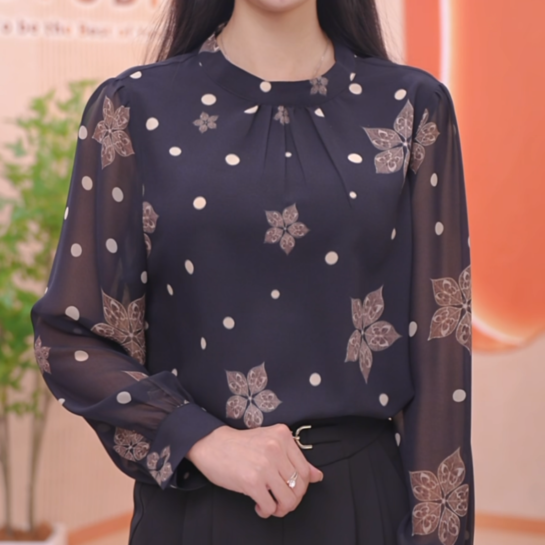 长袖极简风显瘦套头遮肚女士女装打底宽松百搭衬衫