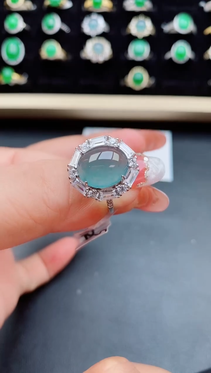 【闪购商品】翡翠戒指银S925镶嵌508050