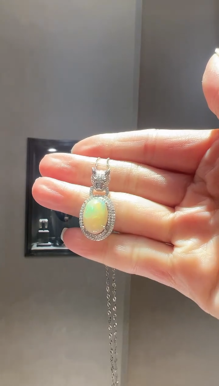 【闪购商品】欧泊吊坠(赠链)银S925镶嵌11】