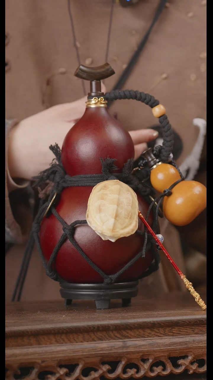 【闪购商品】176号精品天然大漆工艺防渗内胆酒葫芦~