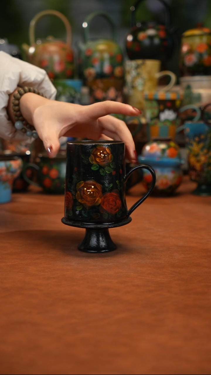 紫砂油画手绘釉下彩