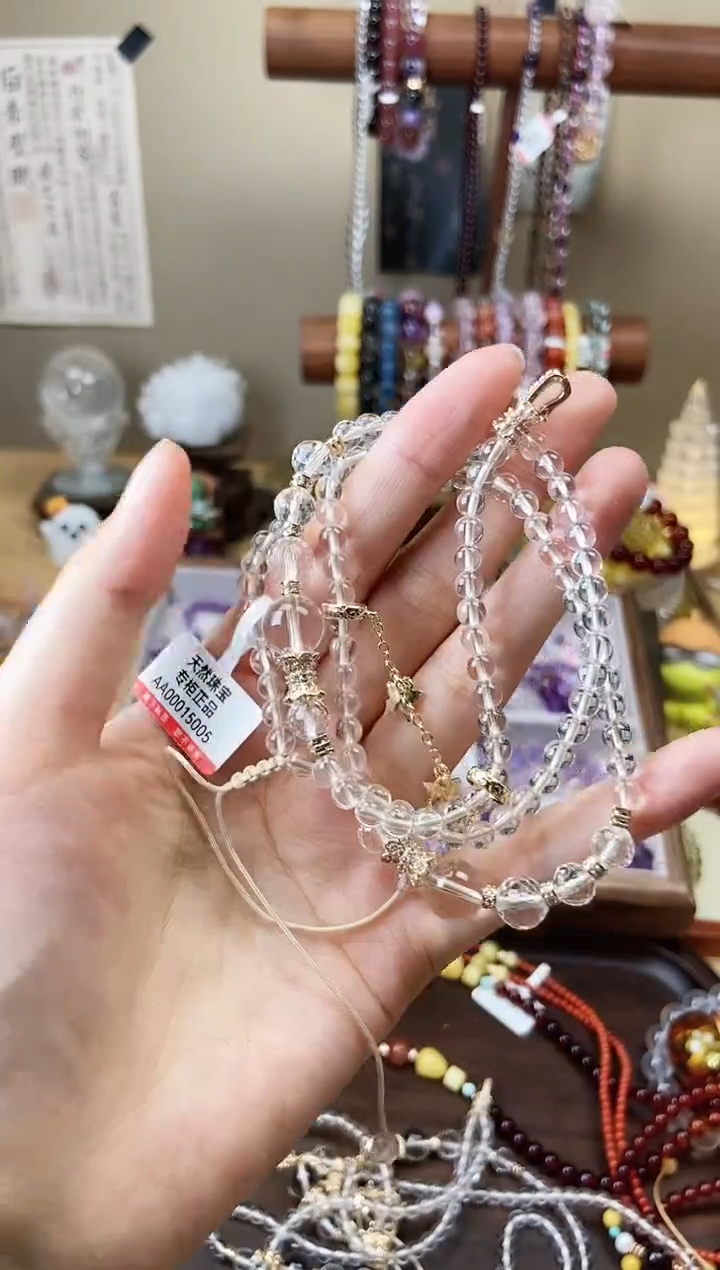 合金项链水晶白水晶链子