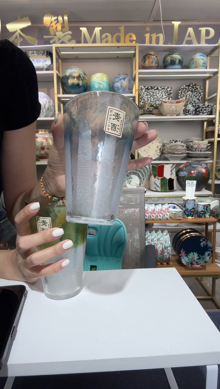 陶瓷400ml阔口杯-杯口淡蓝一只