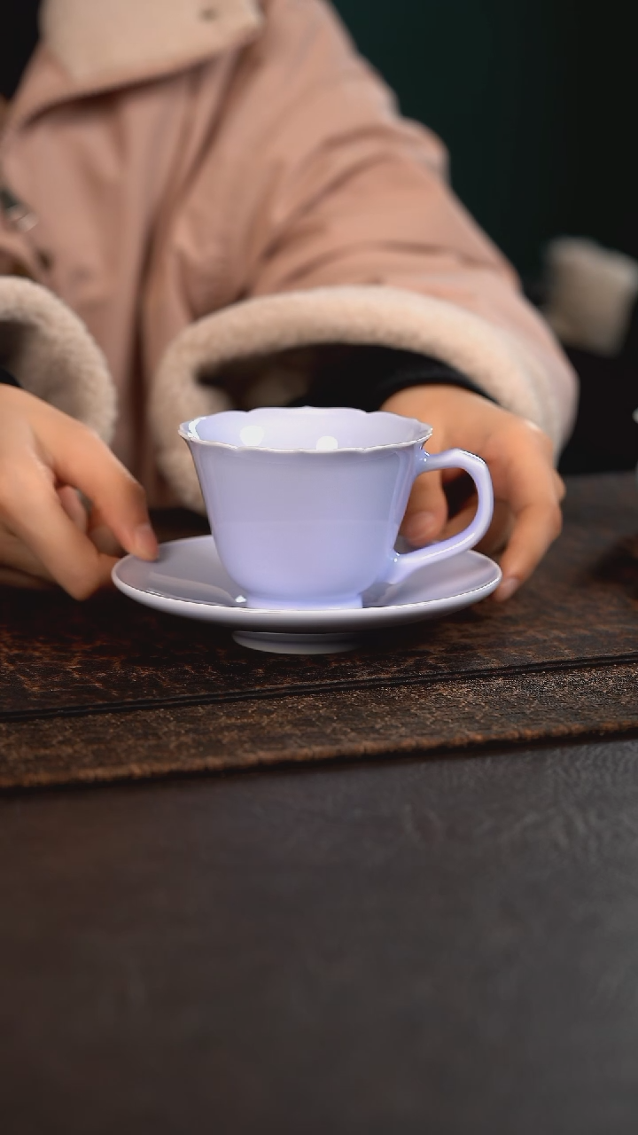 【闪购商品】杯聚澜堂紫釉咖啡杯碟