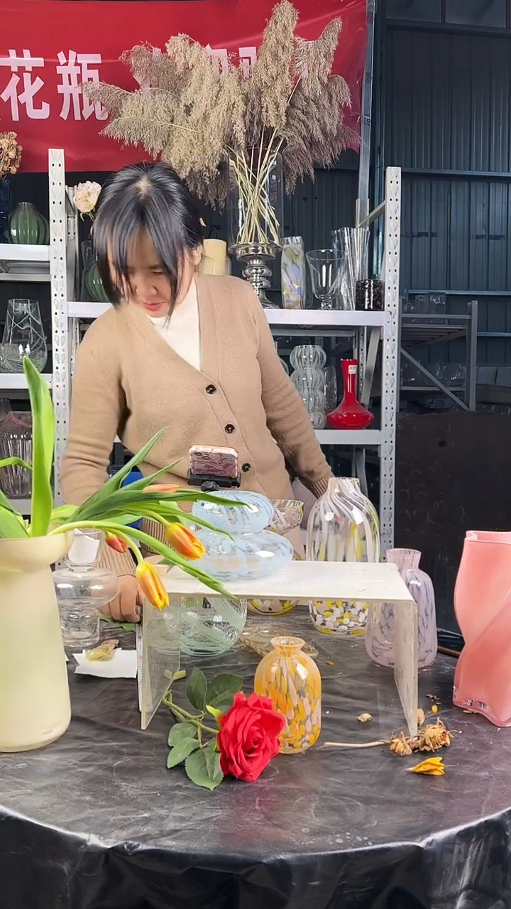 瑕疵玻璃花瓶摆件044