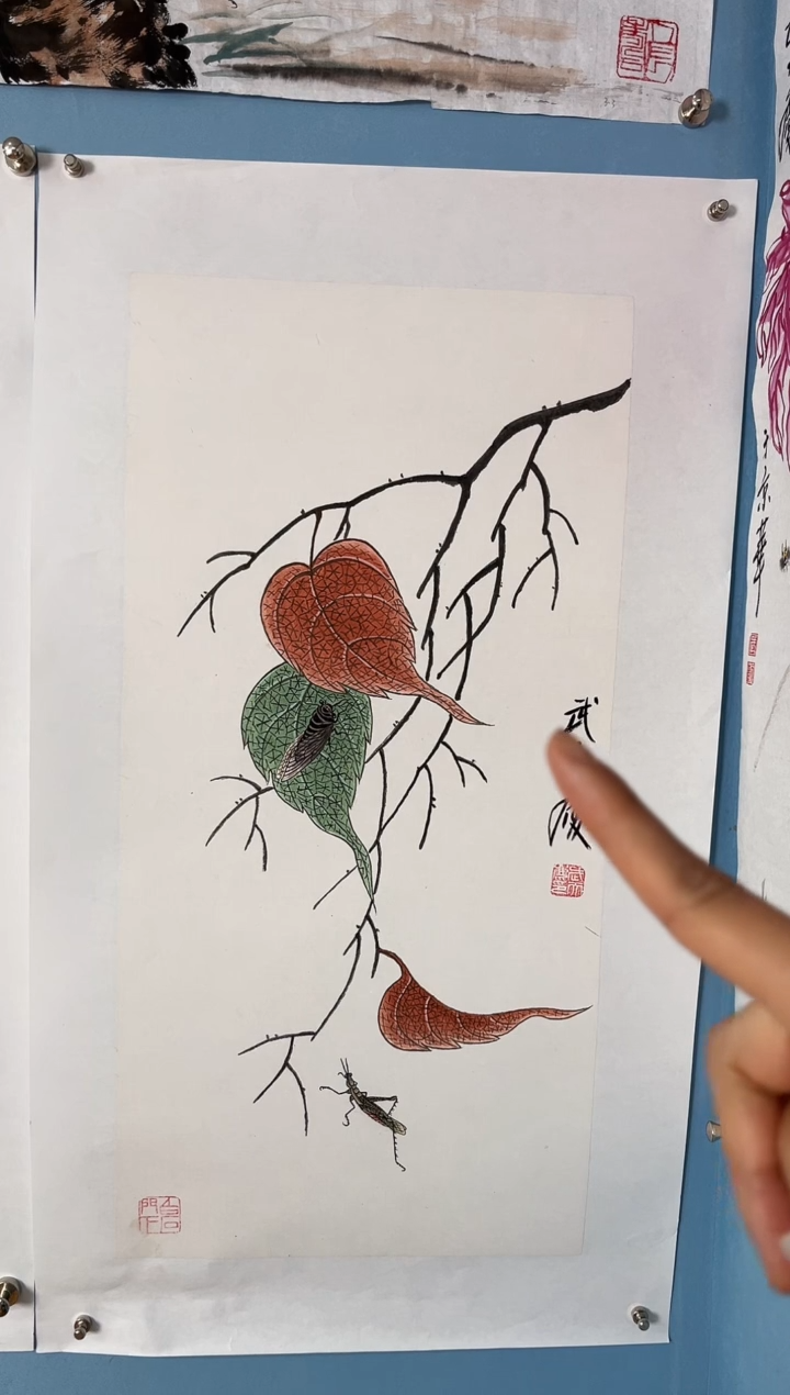 【闪购商品】国画武天庆老师贝叶草虫