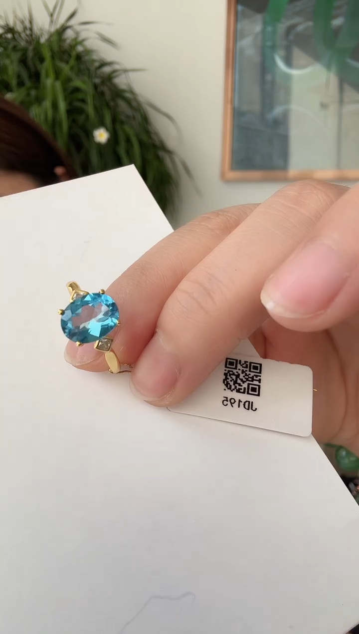 【闪购商品】托帕石w银S925镶嵌戒指