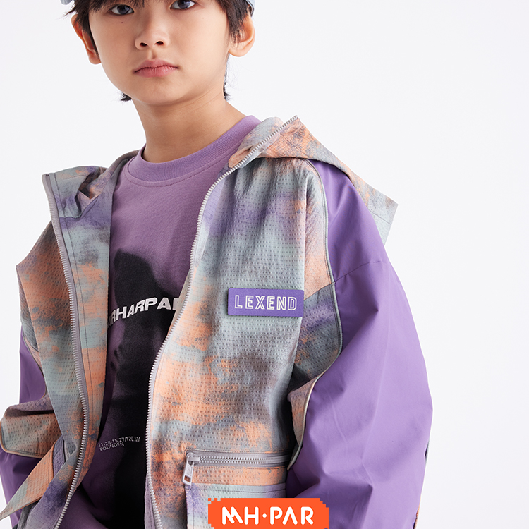 MHPAR麦哈派春秋男童扎染紫袖外套商场同款251002B