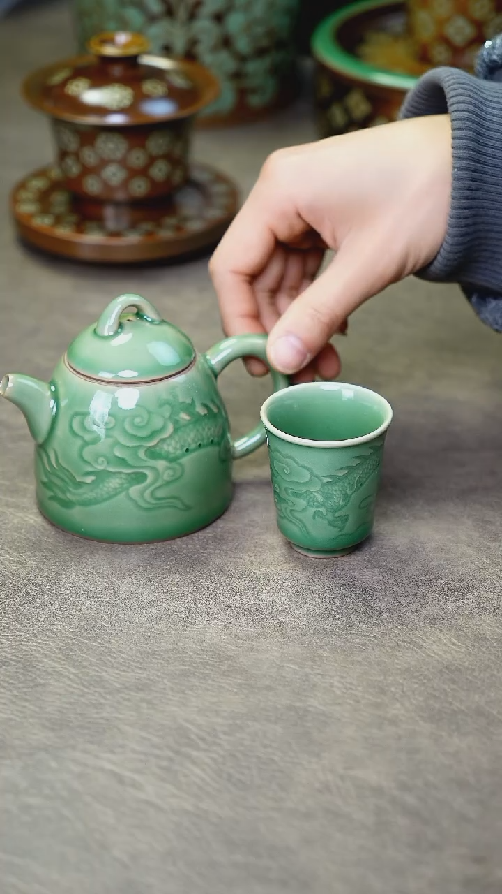 【闪购商品】龙泉青瓷梅子青瓷壶