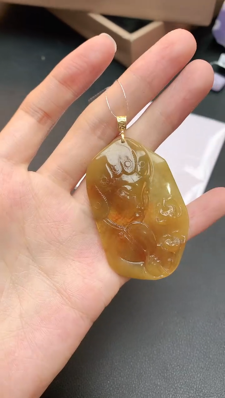 【闪购商品】翡翠颈饰18K金镶嵌赠礼盒证书 小君