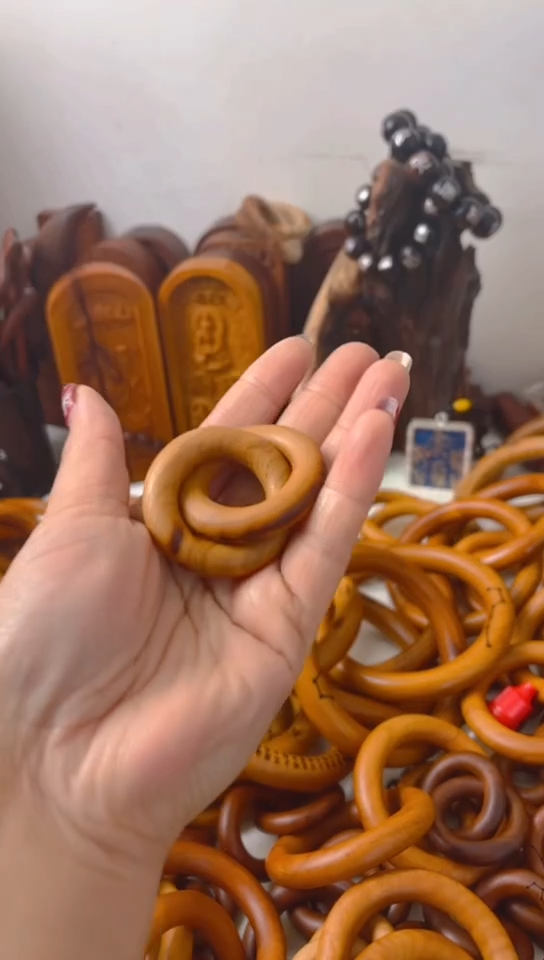【闪购商品】枣木木雕桃木乾坤圈25圈口一物一拍