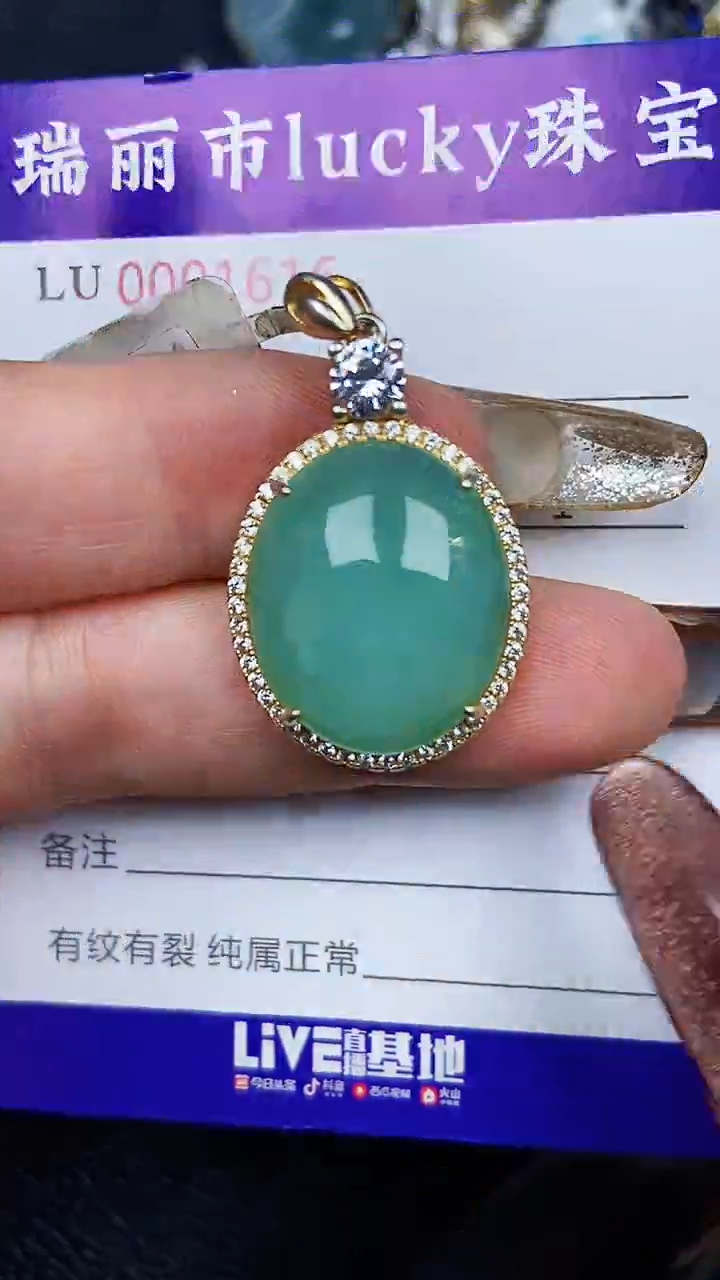 颈饰银S925镶嵌翡翠1616