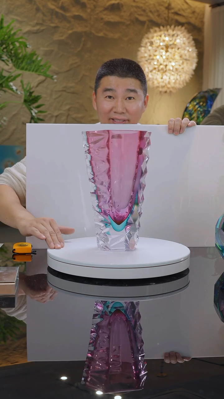 【闪购商品】摆件福利金红蓝切面花瓶