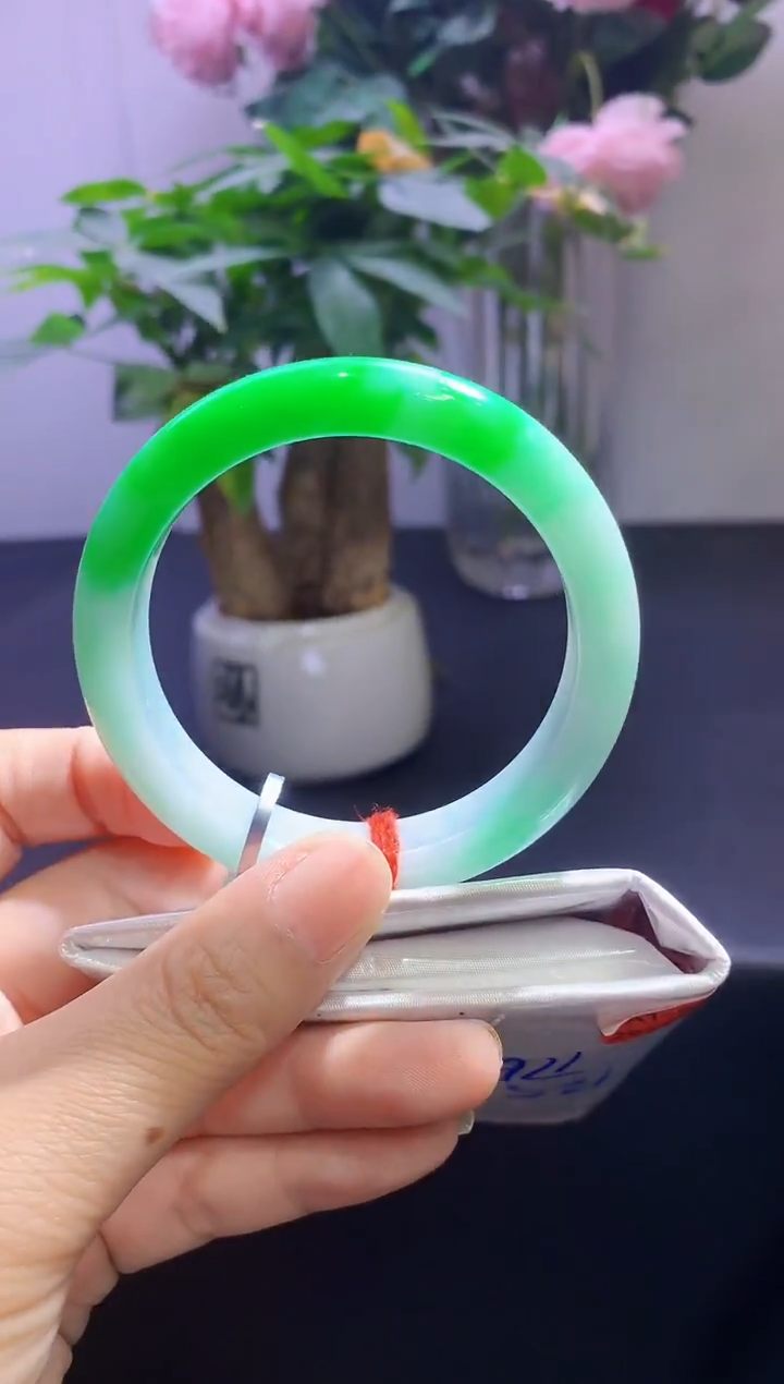 未镶嵌手镯翡翠翡翠手镯圈口53.4-t 169手镯定金2万卖价23.5万