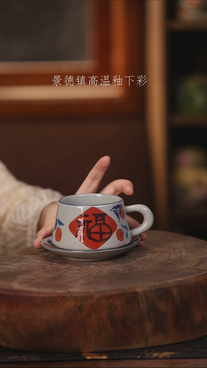 陶瓷景德镇高温釉下手绘陶瓷@L285@